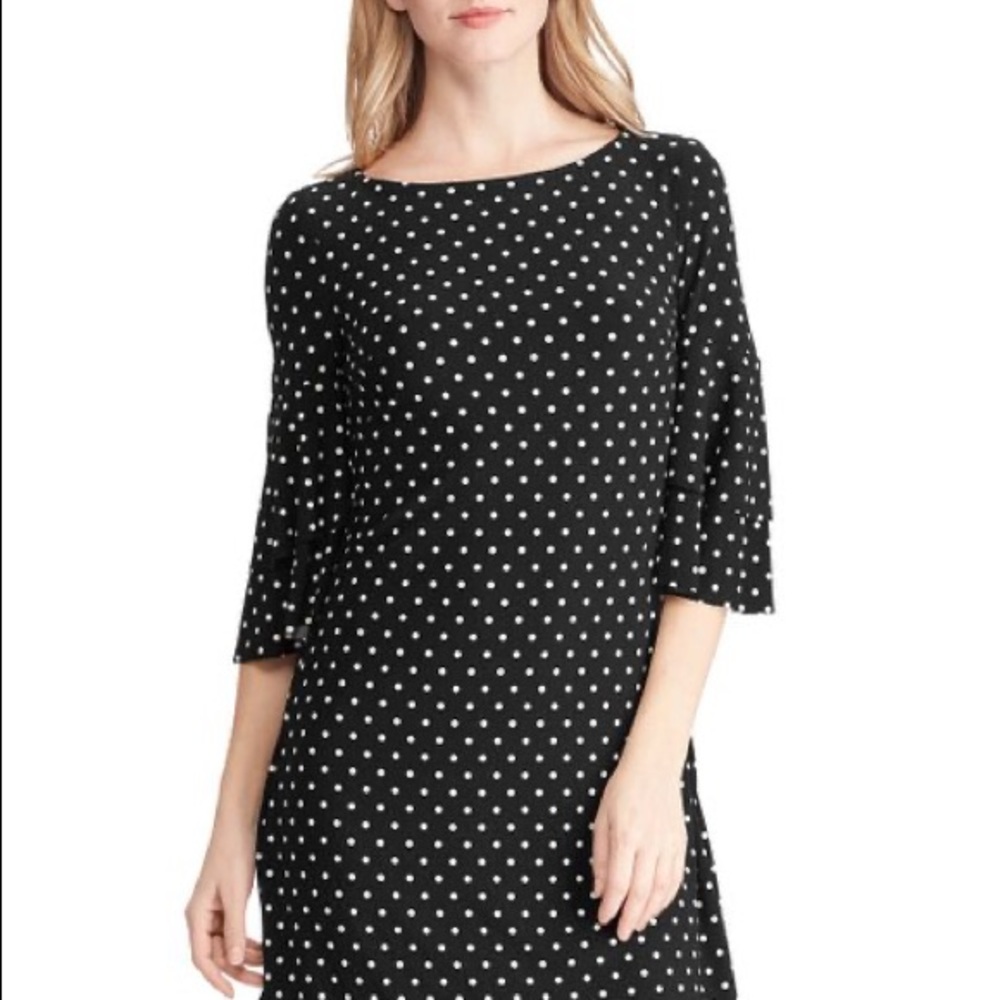 πLauren Ralph Lauren Polka Dot RuffleSleeve Dress - Picture 3 of 4